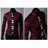 Men's Slim Fit Shirt Diamond Plaid.