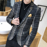 Men's Boutique Fashion Classic Plaid Blazers.