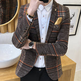 Men's Boutique Fashion Classic Plaid Blazers.